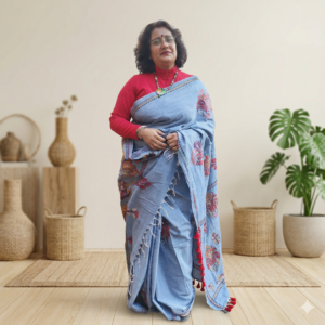 Handloom Pure cotton Saree (Sky Blue)